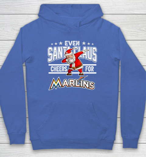 Miami Marlins Even Santa Claus Cheers For Christmas MLB Hoodie 6