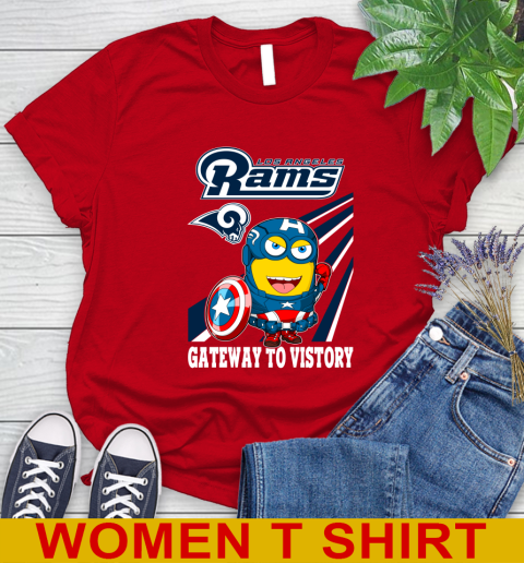 NFL Football Los Angeles Rams Captain America Marvel Avengers Minion Shirt Women's T-Shirt 11