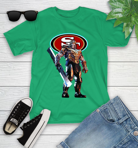 NFL Thanos Gauntlet Avengers Endgame Football San Francisco 49ers Youth T-Shirt 6