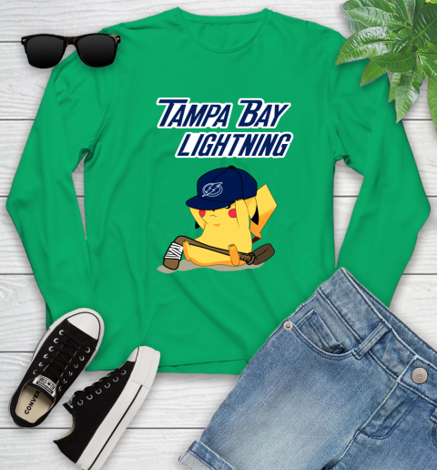 NHL Pikachu Hockey Sports Tampa Bay Lightning Youth Long Sleeve 6