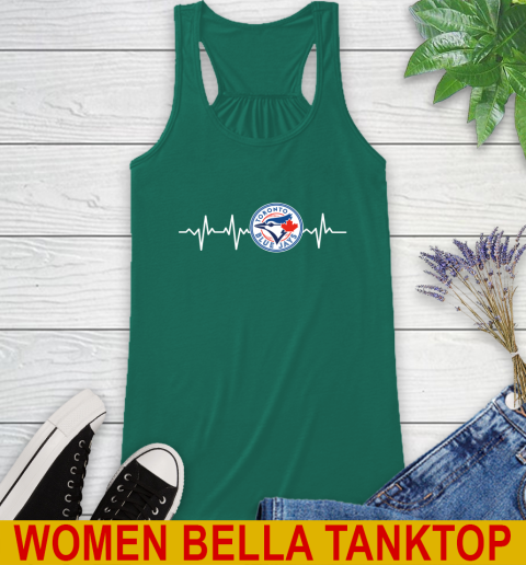 Toronto Blue Jays MLB Baseball Heart Beat Shirt Racerback Tank 5