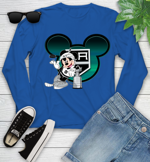 NHL Los Angeles Kings Stanley Cup Mickey Mouse Disney Hockey T Shirt Youth Long Sleeve 9