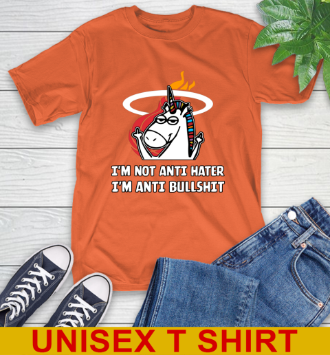 Miami Heat NBA Basketball Unicorn I'm Not Anti Hater I'm Anti Bullshit T-Shirt 5