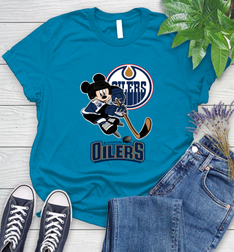 NHL Edmonton Oilers Mickey Mouse Disney Hockey T Shirt Women's T-Shirt 7