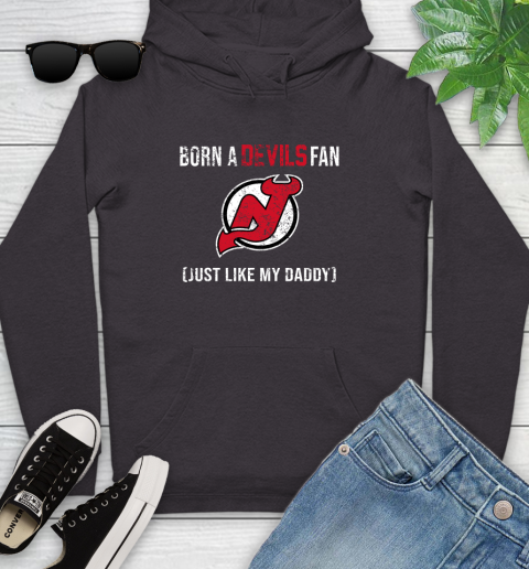 NHL New Jersey Devils Hockey Loyal Fan Just Like My Daddy Shirt Youth Hoodie - Image 7