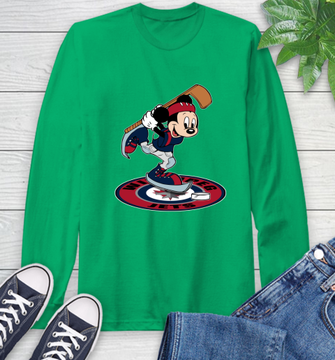NHL Hockey Winnipeg Jets Cheerful Mickey Disney Shirt Long Sleeve T-Shirt 8