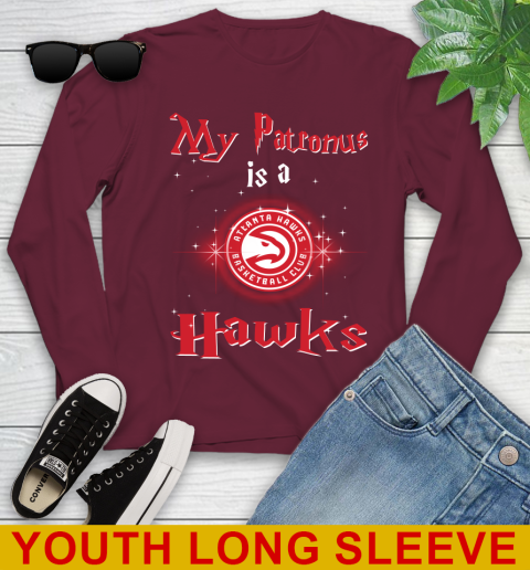 NBA Basketball Harry Potter My Patronus Is A Atlanta Hawks Youth Long Sleeve 6