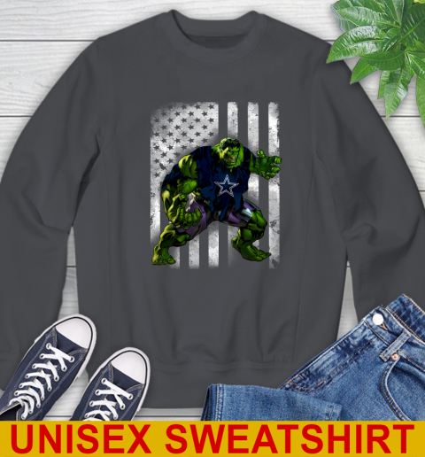 Dallas Cowboys Hulk Marvel Avengers NFL Football American Flag Sweatshirt 7