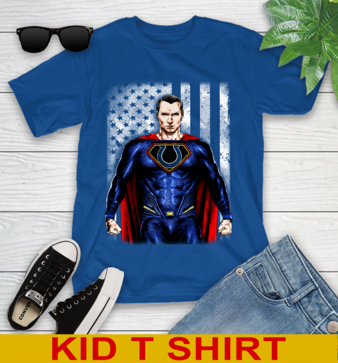 NFL Football Indianapolis Colts Superman DC Shirt Youth T Shirt Tee For Sports