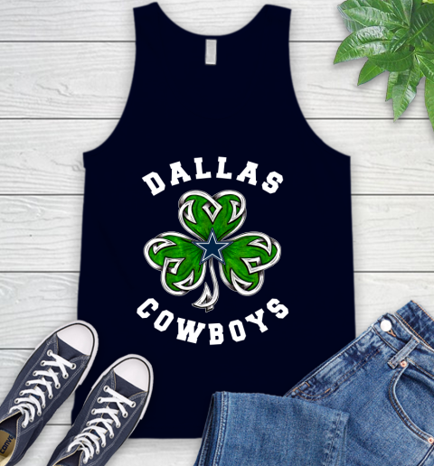NFL Dallas Cowboys Three Leaf Clover St Patrick's Day Football Sports Tank Top 2