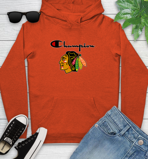 NHL Hockey Chicago Blackhawks Champion Shirt Youth Hoodie 3