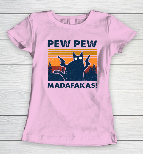Cat Pew Pew Madafakas Vintage Women's T-Shirt 6