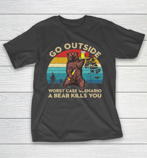 Camping, go outside, the worst that can happen is a bear kills you Classic T Shirt T-Shirt