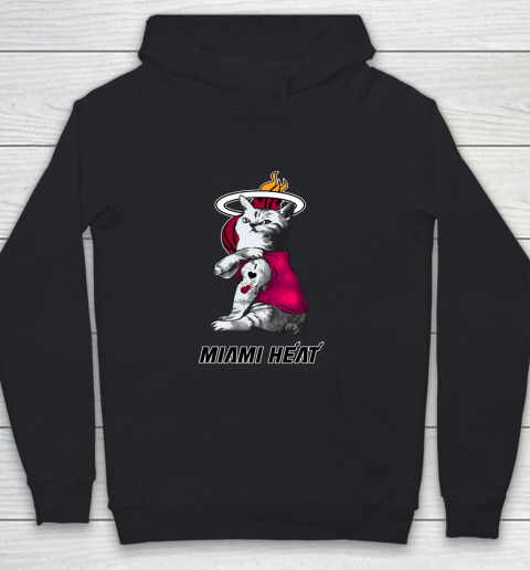 NBA Basketball My Cat Loves Miami Heat Youth Hoodie