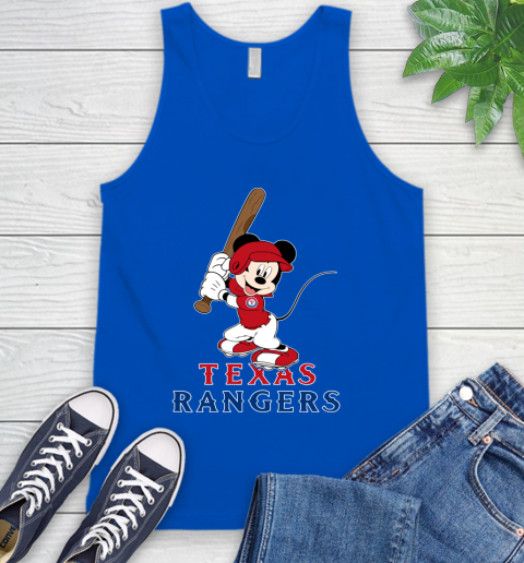 MLB Baseball Texas Rangers Cheerful Mickey Mouse Shirt Tank Top 5