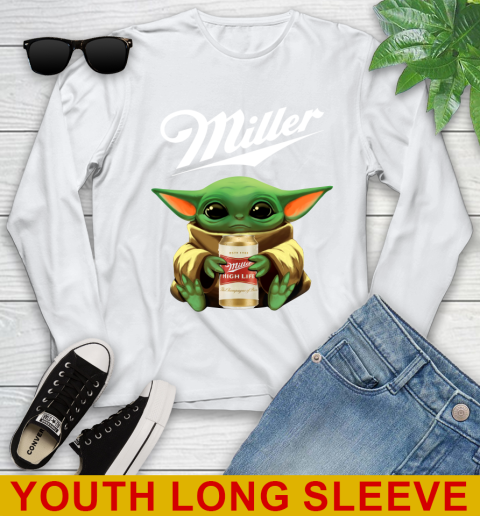 Star Wars Baby Yoda Hugs Miller High Life Beer Shirt 122