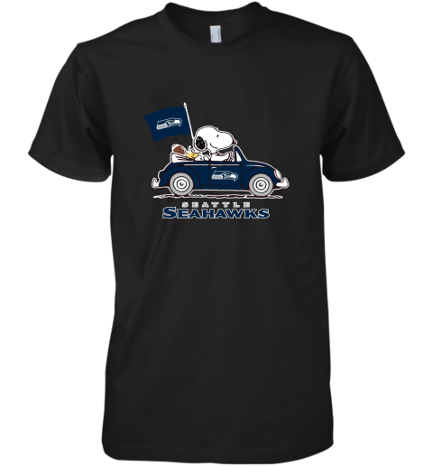 Snoopy And Woodstock Ride The Seattle Seahawks Car NFL Premium Men's T-Shirt