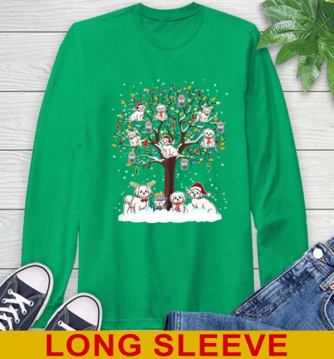 Maltese dog pet lover light christmas tree shirt 62