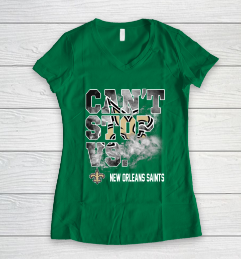 NFL New Orleans Saints Can't Stop Vs Women's V-Neck T-Shirt 3
