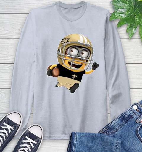 NFL New Orleans Saints Minions Disney Football Sports Long Sleeve T-Shirt 6