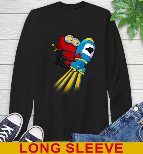 NFL Football Carolina Panthers Deadpool Minion Marvel Shirt Long Sleeve T-Shirt