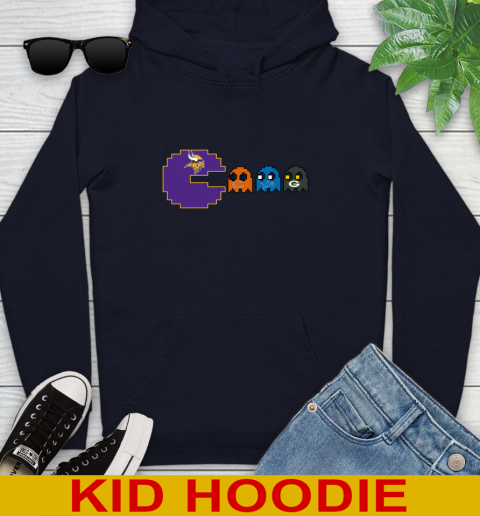 Minnesota Vikings NFL Football Pac Man Champion Youth Hoodie 4