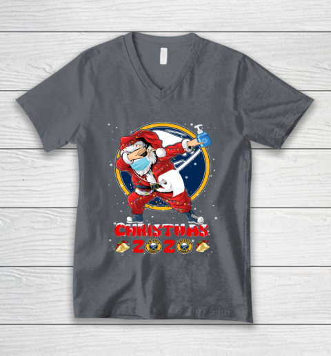 Buffalo Sabres Funny Santa Claus Dabbing Christmas 2020 NHL V-Neck T-Shirt 4