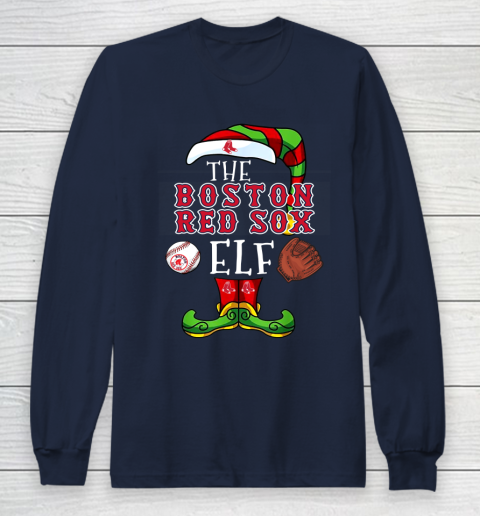 Boston Red Sox Christmas ELF Funny MLB Long Sleeve T-Shirt 2