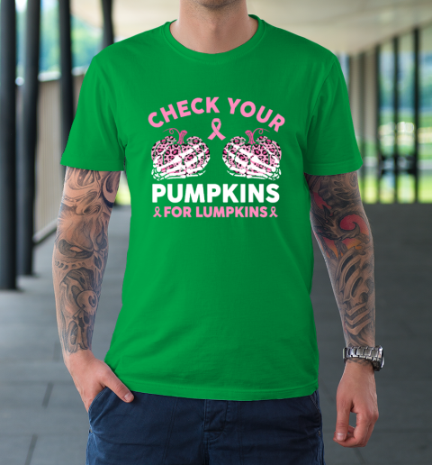 Check Your Pumpkins Breast Cancer Awareness Halloween T-Shirt 5
