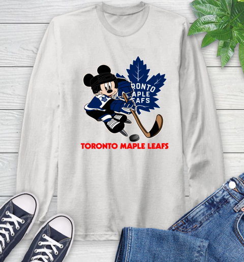NHL Toronto Maple Leafs Mickey Mouse Disney Hockey T Shirt Long Sleeve T-Shirt
