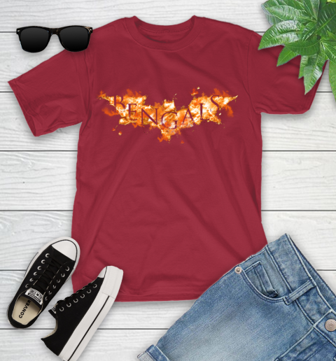 NFL Cincinnati Bengals Batman Logo DC Football Sports Shirt Youth T-Shirt 14