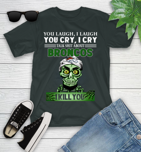 NFL Talk Shit About Denver Broncos I Kill You Achmed The Dead Terrorist Jeffrey Dunham Football Youth T-Shirt 6