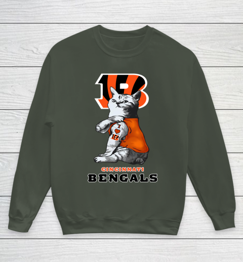 NFL Football My Cat Loves Cincinnati Bengals Youth Sweatshirt 8