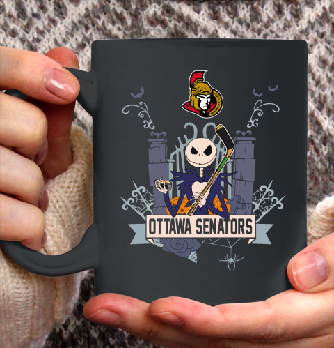 NHL Ottawa Senators Hockey Jack Skellington Halloween Ceramic Mug 11oz