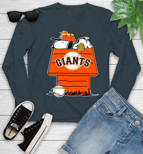 MLB San Francisco Giants Snoopy Woodstock The Peanuts Movie Baseball T Shirt_000 Youth Long Sleeve 8
