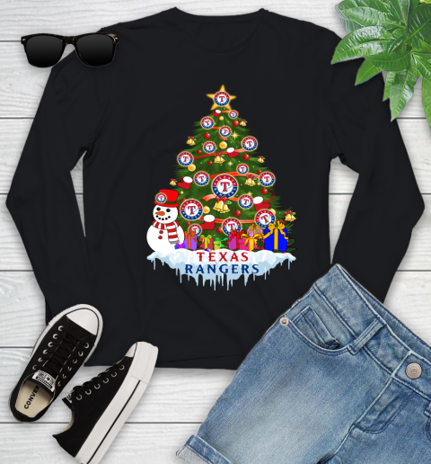 Texas Rangers Merry Christmas MLB Baseball Sports Youth Long Sleeve 2