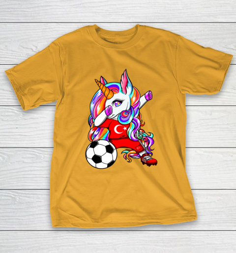 Dabbing Unicorn Turkey Soccer Fans Jersey Turkish Football T-Shirt 3
