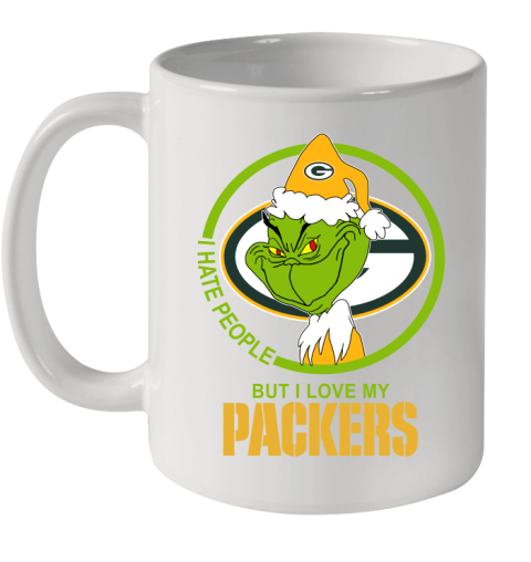 Green Bay Packers NFL Christmas Grinch I Hate People But I Love My Favorite Football Team Ceramic Mug 11oz
