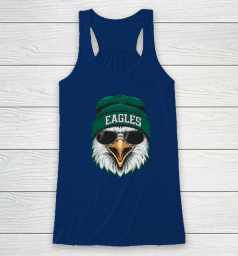 Cool Face Eagles With Sunglasses Vintage Funny Racerback Tank 4