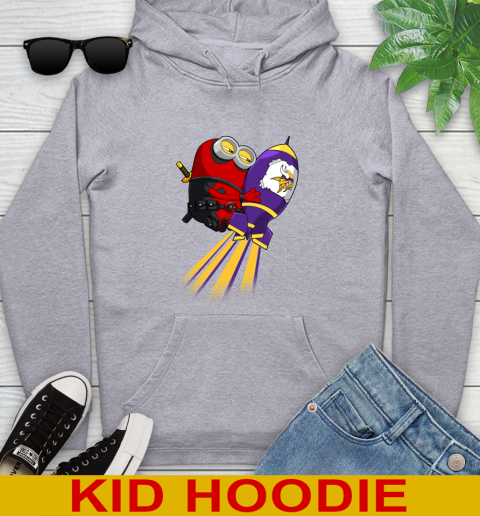 NFL Football Minnesota Vikings Deadpool Minion Marvel Shirt Youth Hoodie 6
