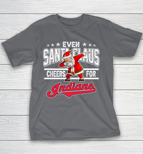 Cleveland Indians Even Santa Claus Cheers For Christmas MLB Youth T-Shirt 5