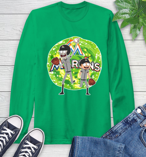 MLB Miami Marlins Rick And Morty Baseball Sports Long Sleeve T-Shirt 7