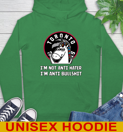 Toronto Raptors NBA Basketball Unicorn I'm Not Anti Hater I'm Anti Bullshit Hoodie 8