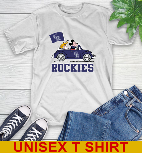 MLB Baseball Colorado Rockies Pluto Mickey Driving Disney Shirt T-Shirt