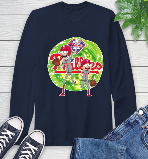MLB Philadelphia Phillies Rick And Morty Baseball Sports Long Sleeve T-Shirt 4