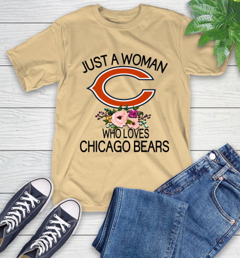 NFL Just A Woman Who Loves Chicago Bears Football Sports T-Shirt 6