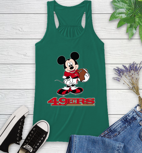 NFL Football San Francisco 49ers Cheerful Mickey Mouse Shirt Racerback Tank 7