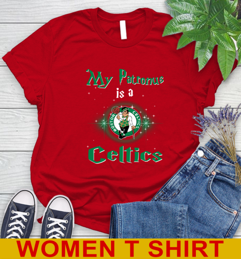 NBA Basketball Harry Potter My Patronus Is A Boston Celtics Women's T-Shirt 11