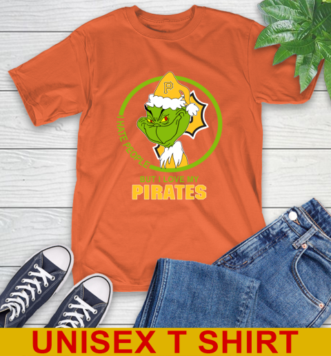 Pittsburgh Pirates MLB Christmas Grinch I Hate People But I Love My Favorite Baseball Team T-Shirt 5
