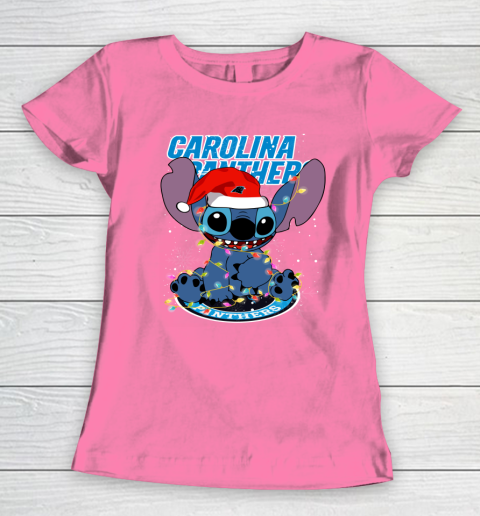 Carolina Panthers NFL Football noel stitch Christmas Women's T-Shirt 9